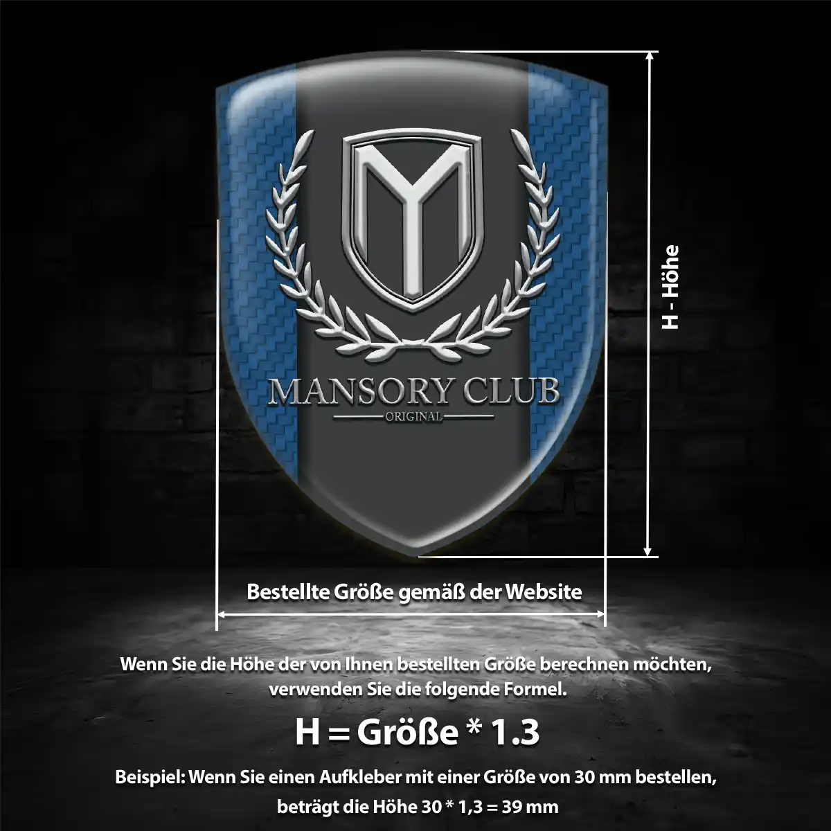 Mansory Aufkleber 3D Gel Wappen Auto Stilvolles Design