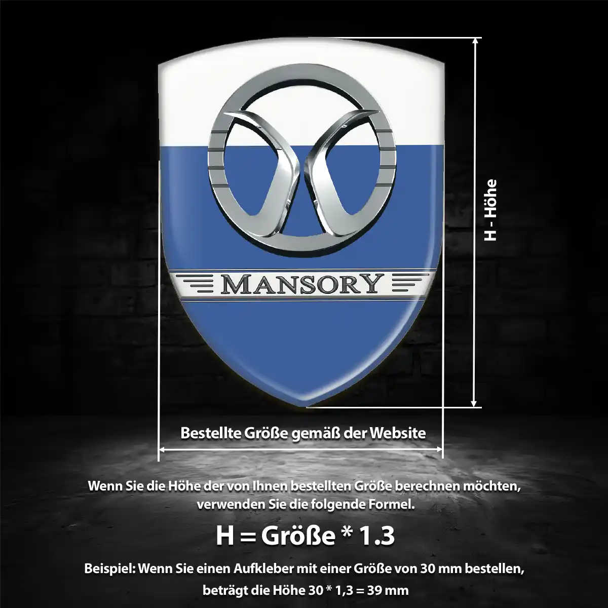 Mansory Aufkleber 3D Gel Wappen Hohe Qualität