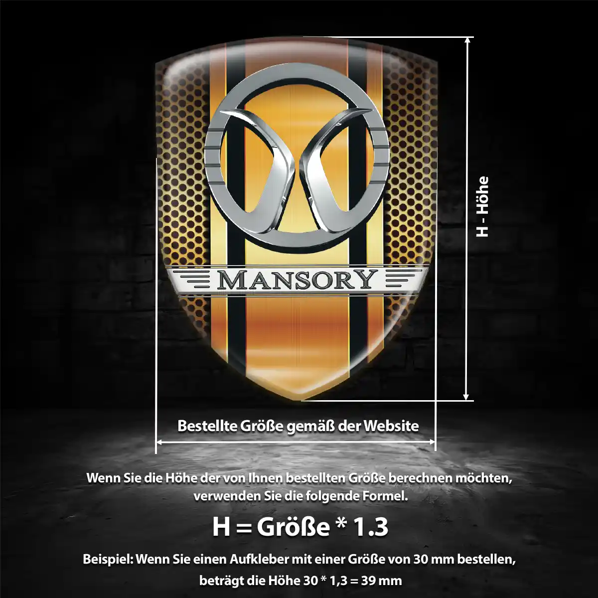 Mansory Aufkleber 3D Gel Wappen Limitierte Auflage