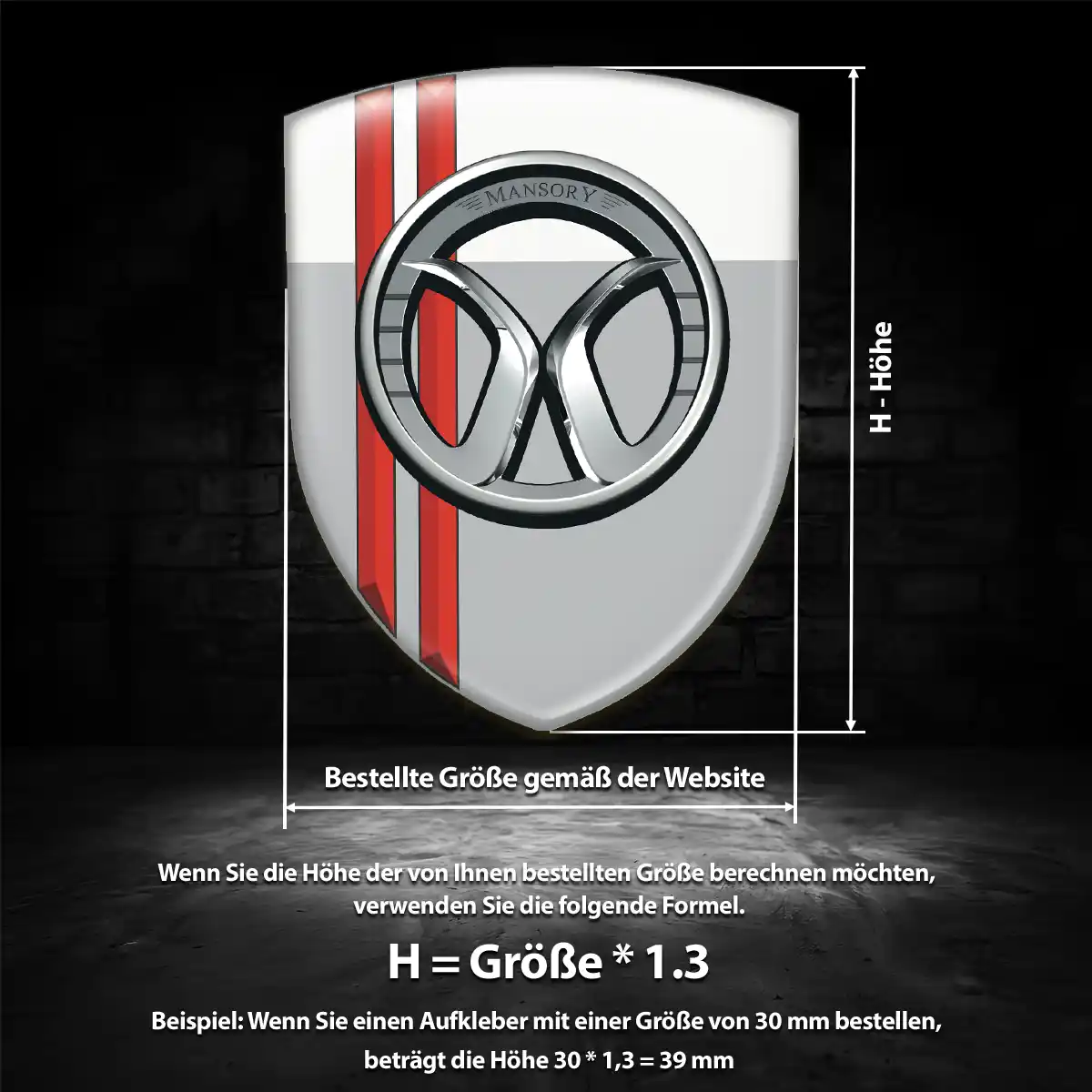 Mansory Aufkleber 3D Gel Wappen Luxus-Edition