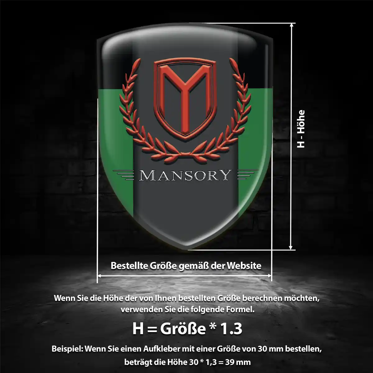 Mansory Aufkleber 3D Gel Wappen Premium-Edition