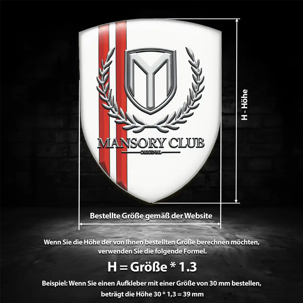 Mansory Aufkleber 3D Gel Wappen Premiumqualität