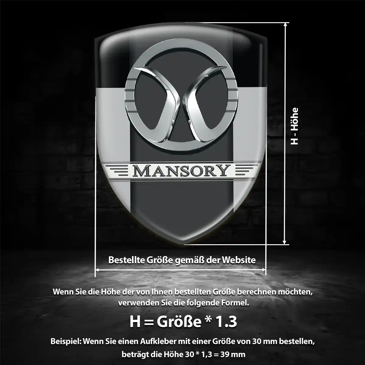 Mansory Aufkleber Emblem Auto Tuningfahrzeug