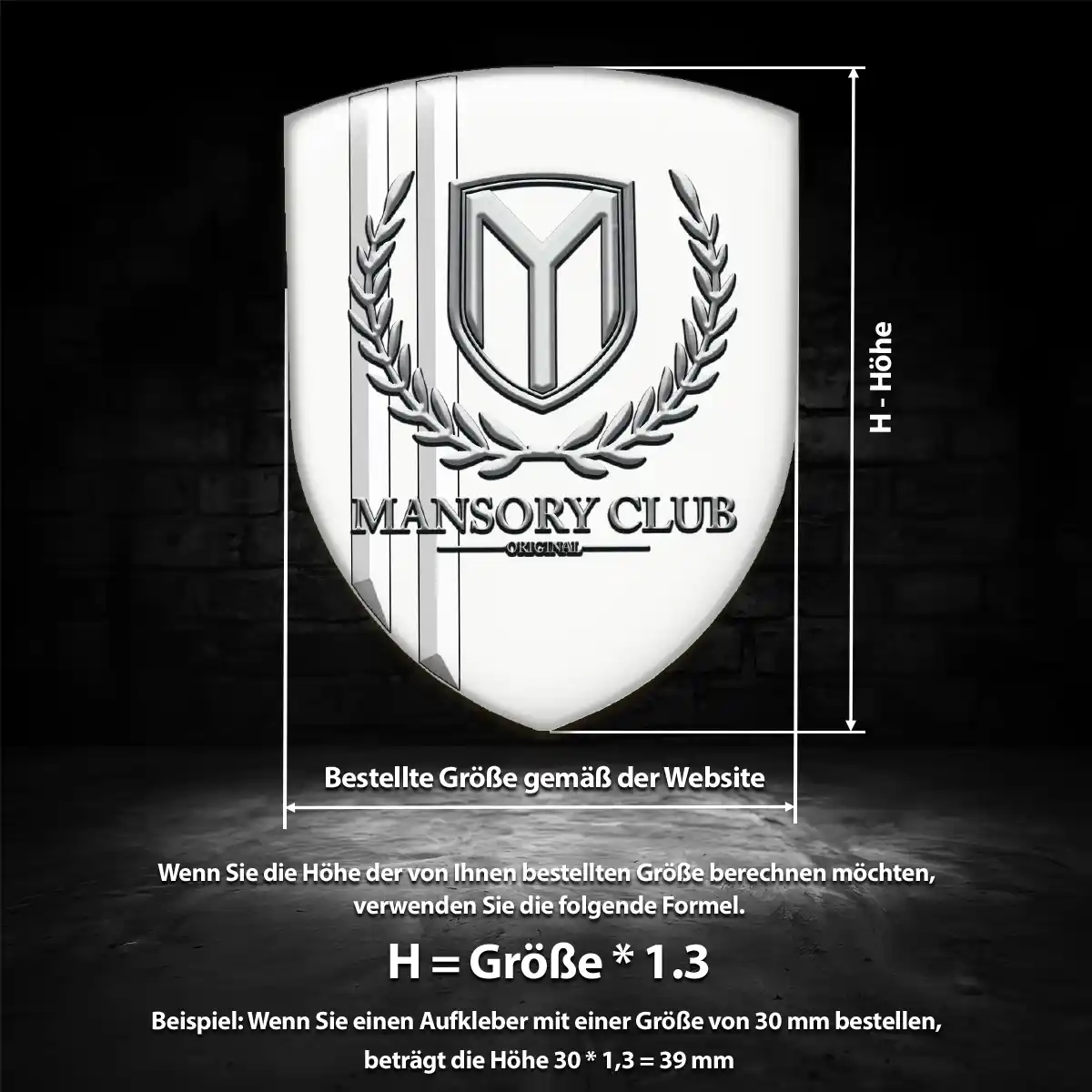 Mansory Aufkleber Emblem Edles Design
