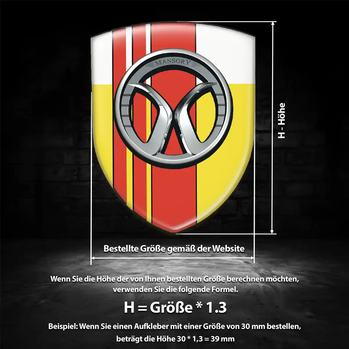 Mansory Aufkleber Emblem Elegantes Design