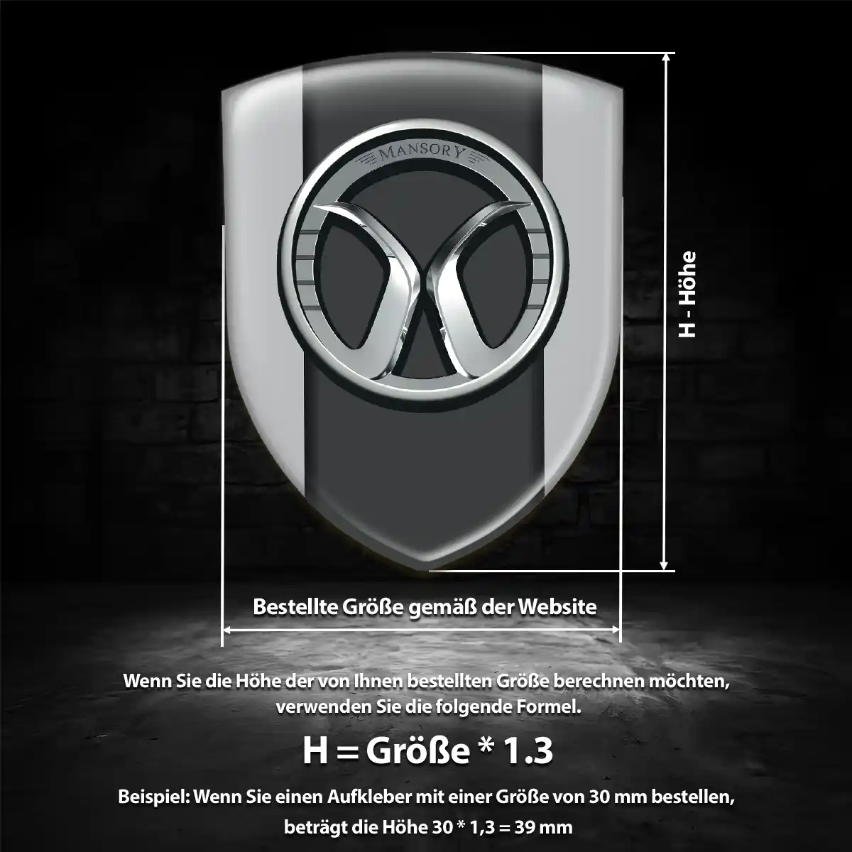 Mansory Aufkleber Emblem Hochwertiges Harz