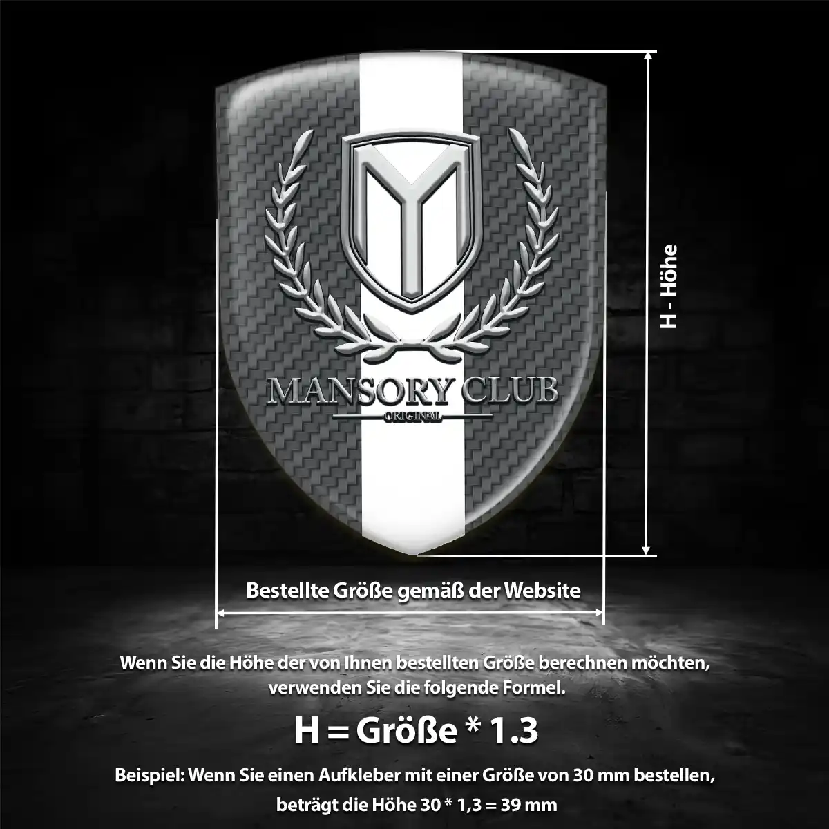 Mansory Aufkleber Emblem Hohe Qualität