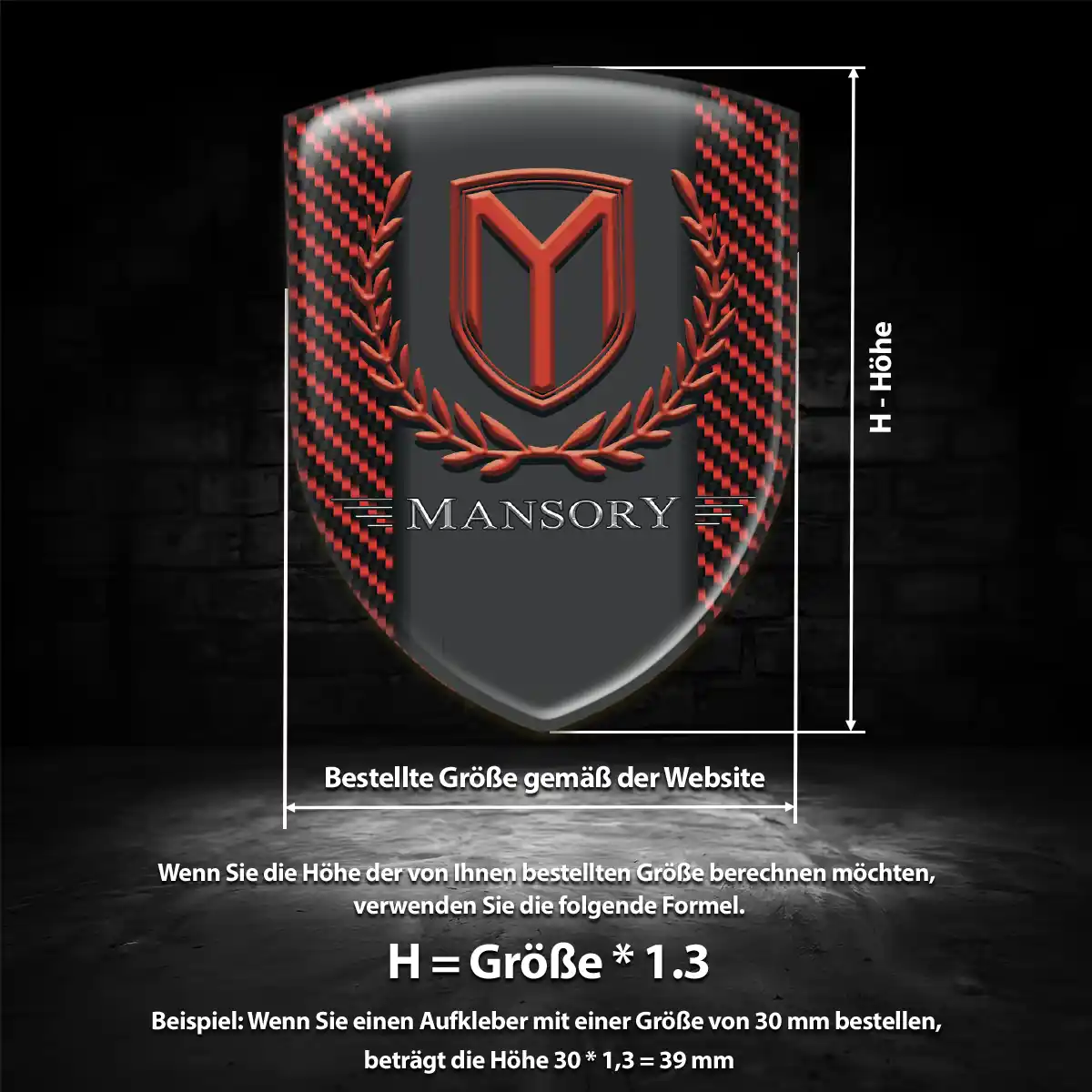Mansory Aufkleber Emblem Interieurdesign