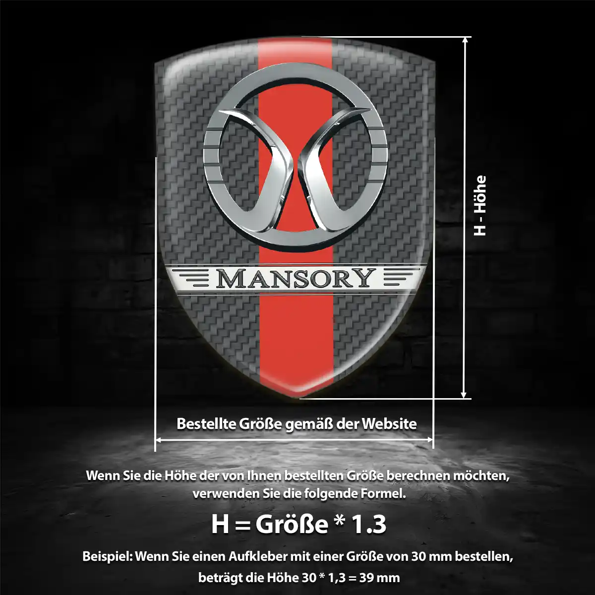 Mansory Aufkleber Emblem Premium-Edition