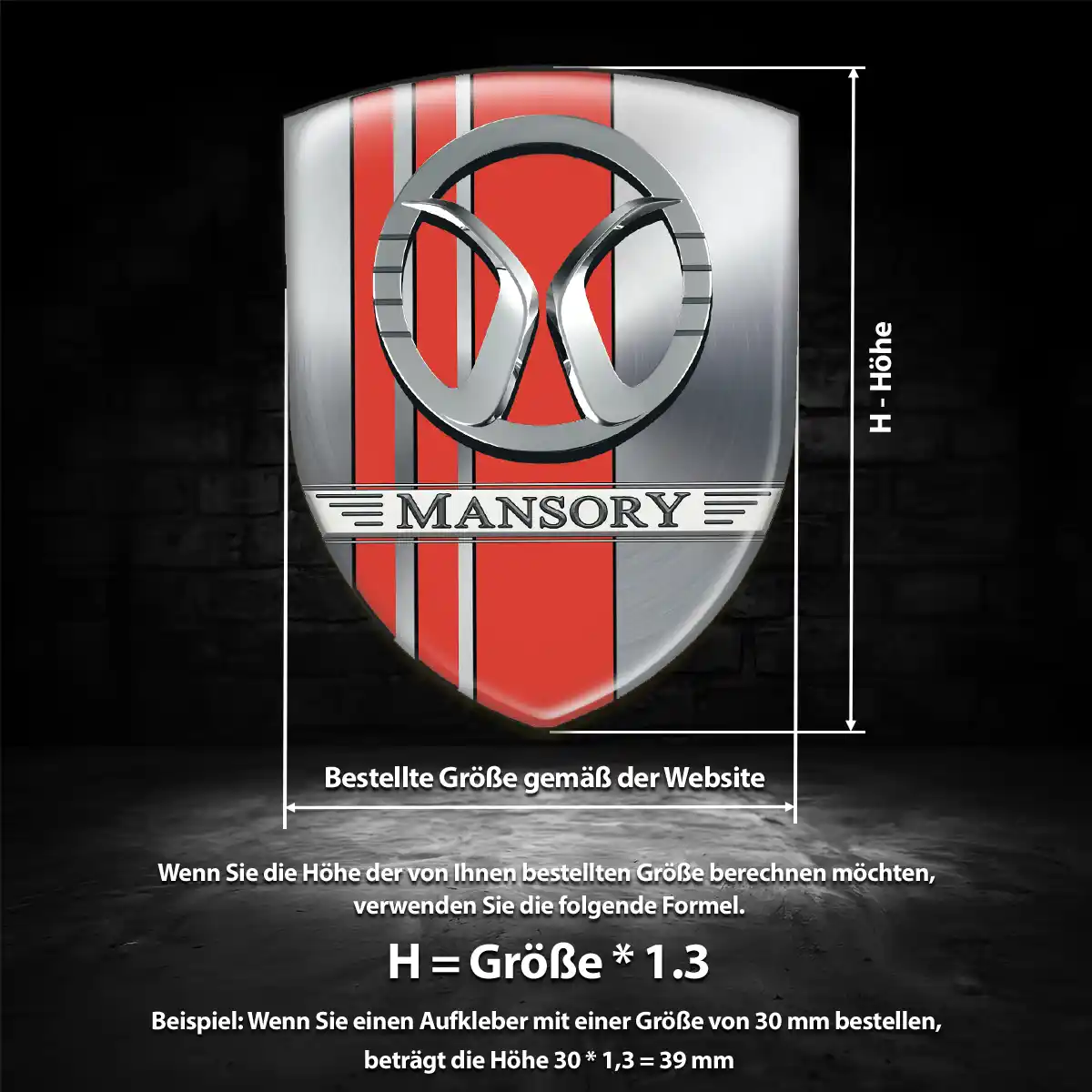 Mansory Aufkleber Emblem Stilvolles Design