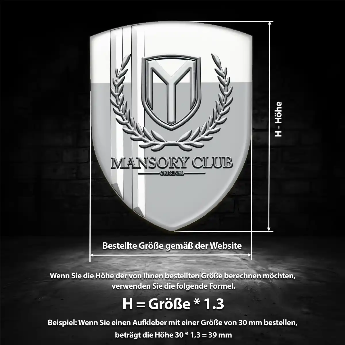 Mansory Aufkleber Emblem Tuningfahrzeug