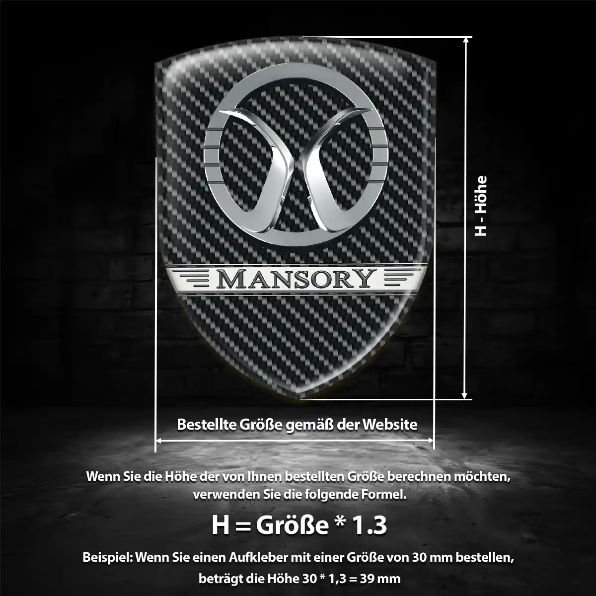 Mansory Aufkleber Emblem Wappen Auto Interieurdesign