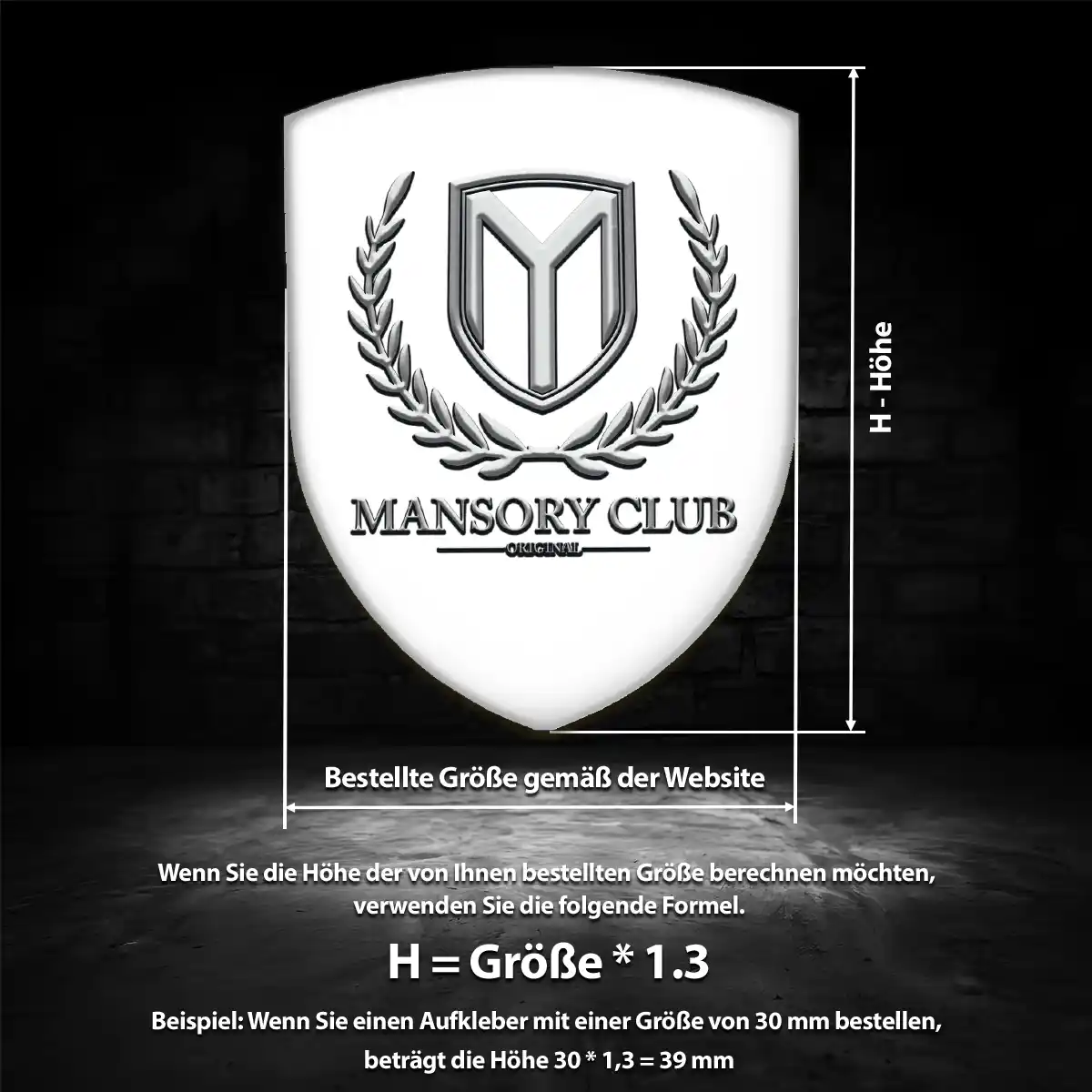Mansory Aufkleber Emblem Wappen Auto Premium-Edition