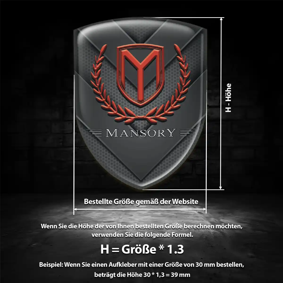 Mansory Aufkleber Emblem Wappen Auto Premiumqualität