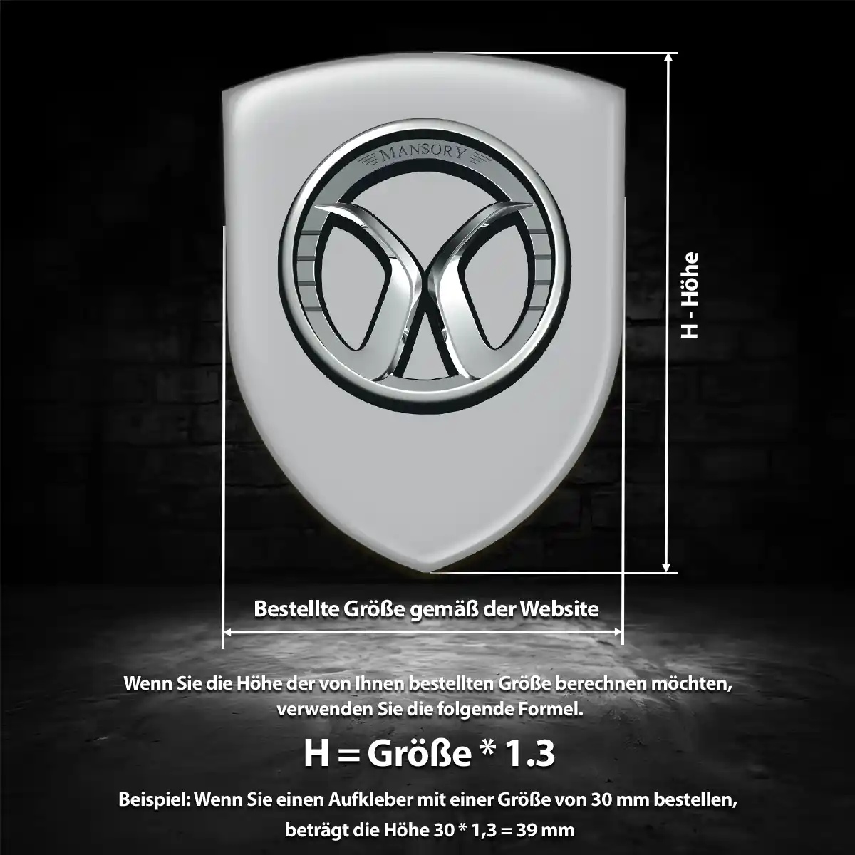 Mansory Aufkleber Emblem Wappen Hochwertiges Harz