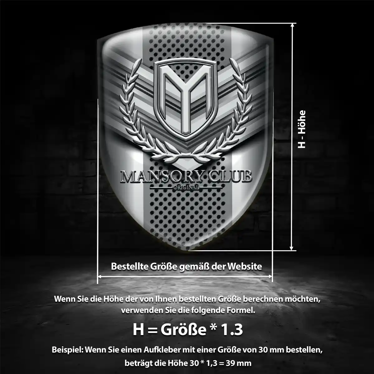 Mansory Aufkleber Emblem Wappen Markenedition