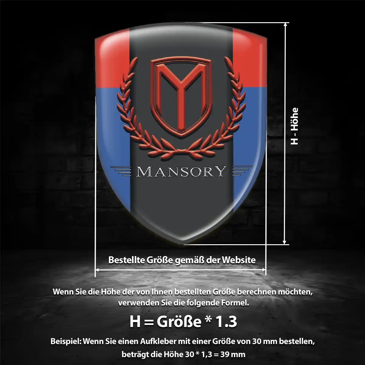 Mansory Aufkleber Emblem Wappen Premium-Edition