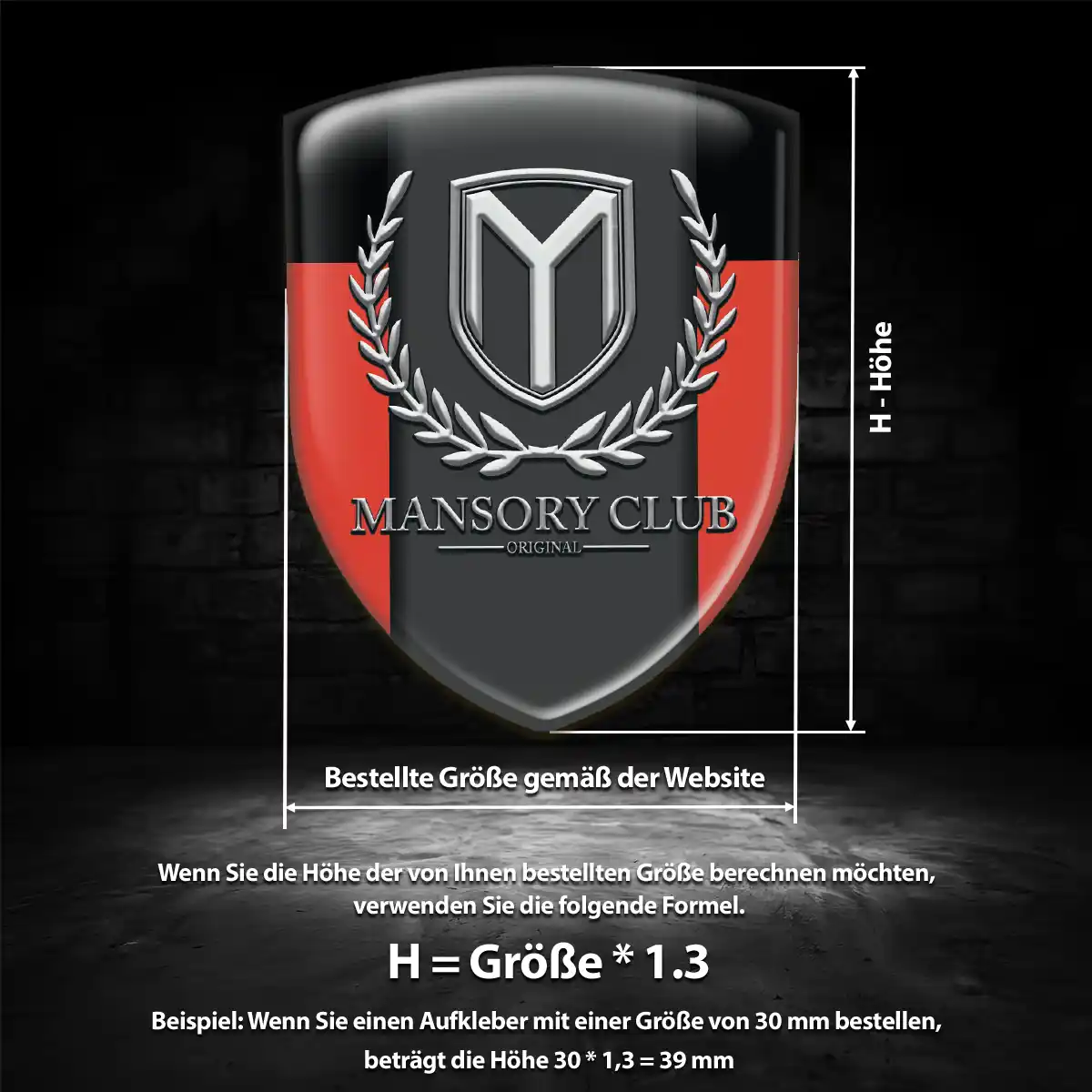 Mansory Aufkleber Emblem Wappen Stilvolles Design