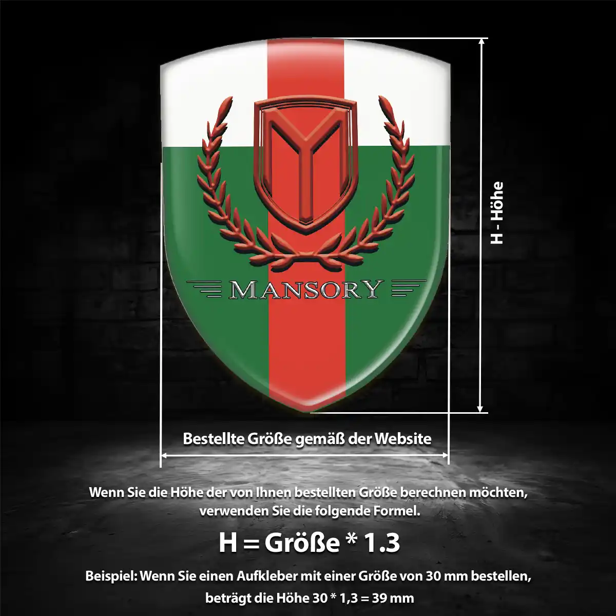 Mansory Aufkleber Emblem Wappen Tuningfahrzeug