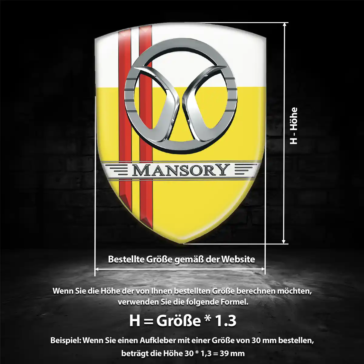 Mansory Aufkleber Embleme Silikon Auto Exterieurdesign