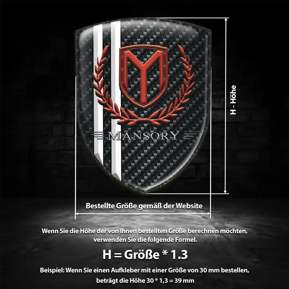 Mansory Aufkleber Embleme Silikon Auto Hochwertiges Harz