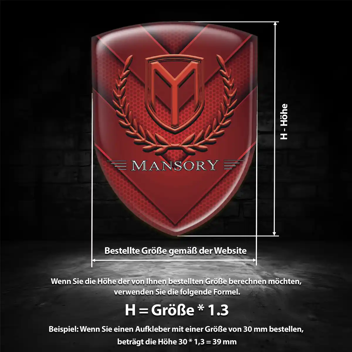 Mansory Aufkleber Embleme Silikon Auto Luxus-Edition