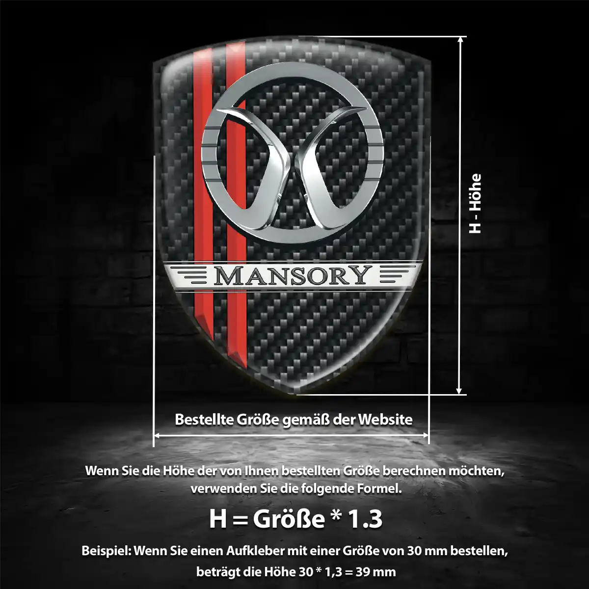 Mansory Aufkleber Embleme Silikon Auto Premium-Edition