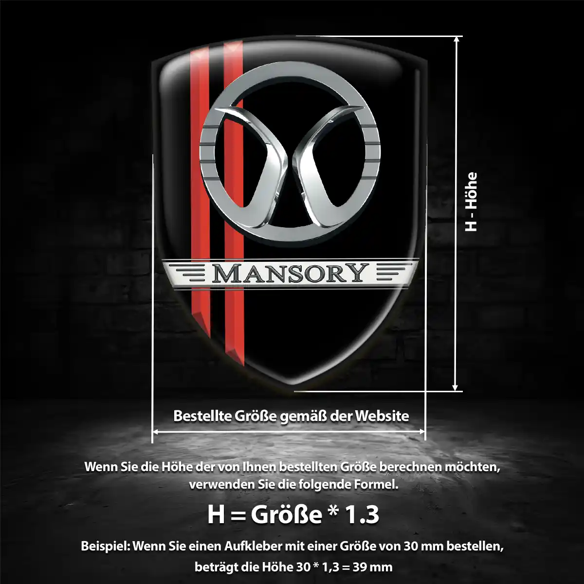 Mansory Aufkleber Embleme Silikon Auto Tuningfahrzeug