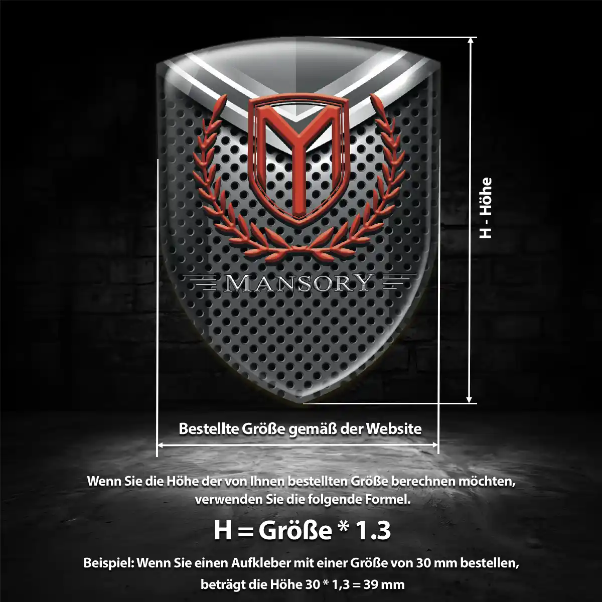Mansory Aufkleber Embleme Silikon Edles Design