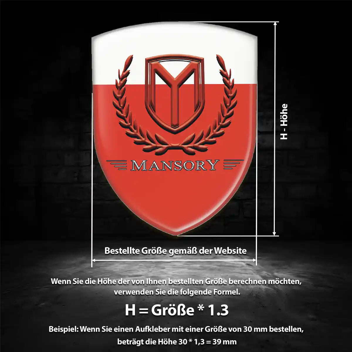 Mansory Aufkleber Embleme Silikon Hochwertiges Harz
