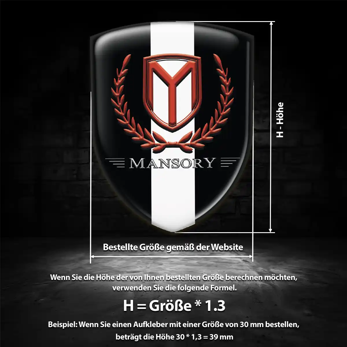Mansory Aufkleber Embleme Silikon Luxus-Edition