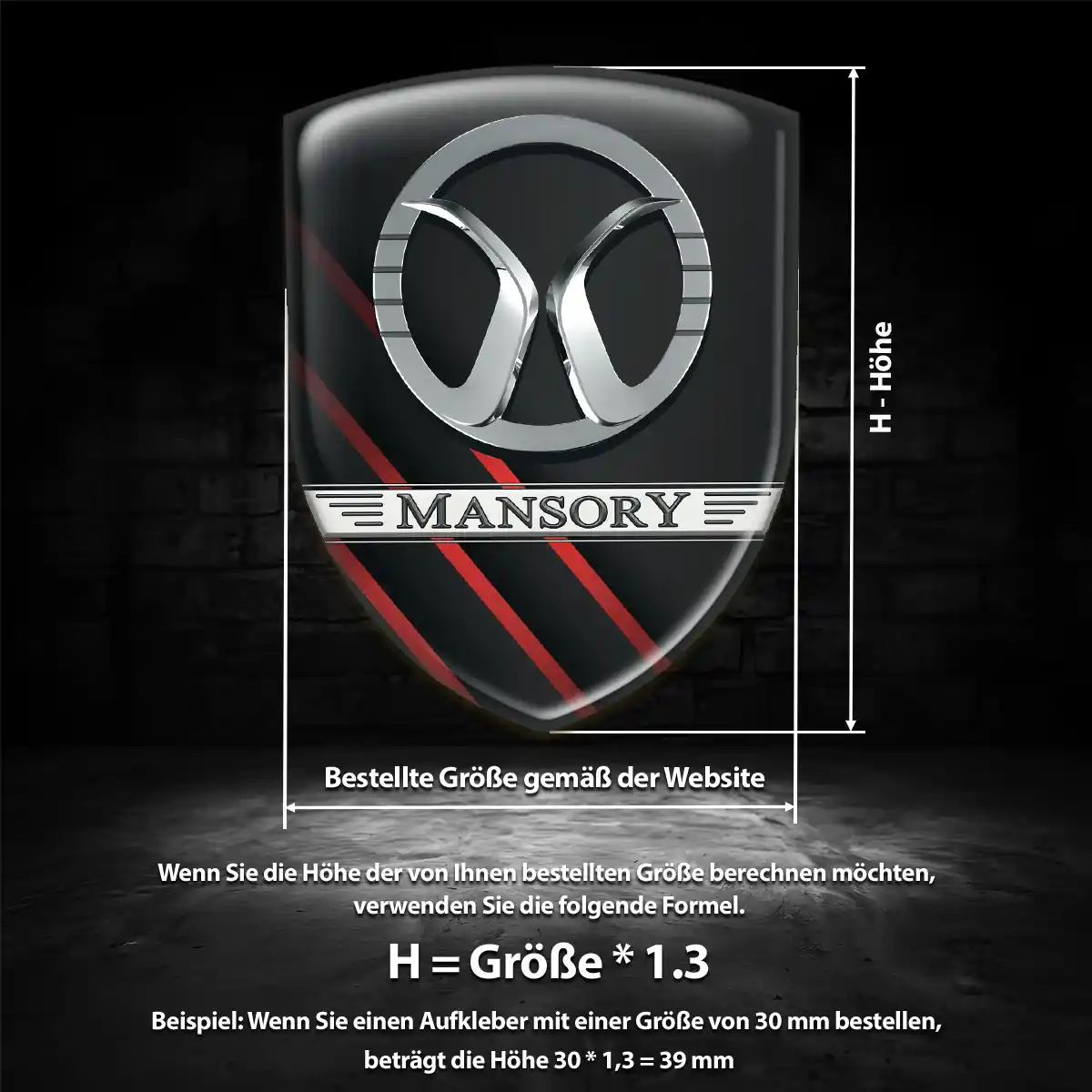 Mansory Aufkleber Embleme Silikon Markenedition