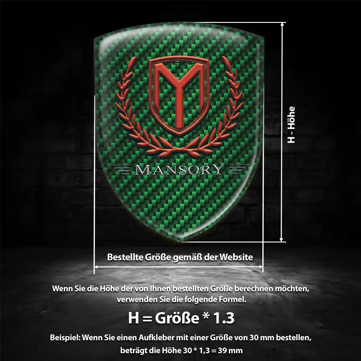 Mansory Aufkleber Hochwertiges Harz