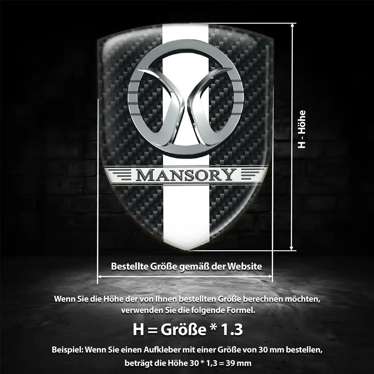 Mansory Aufkleber Silikon Embleme Edles Design