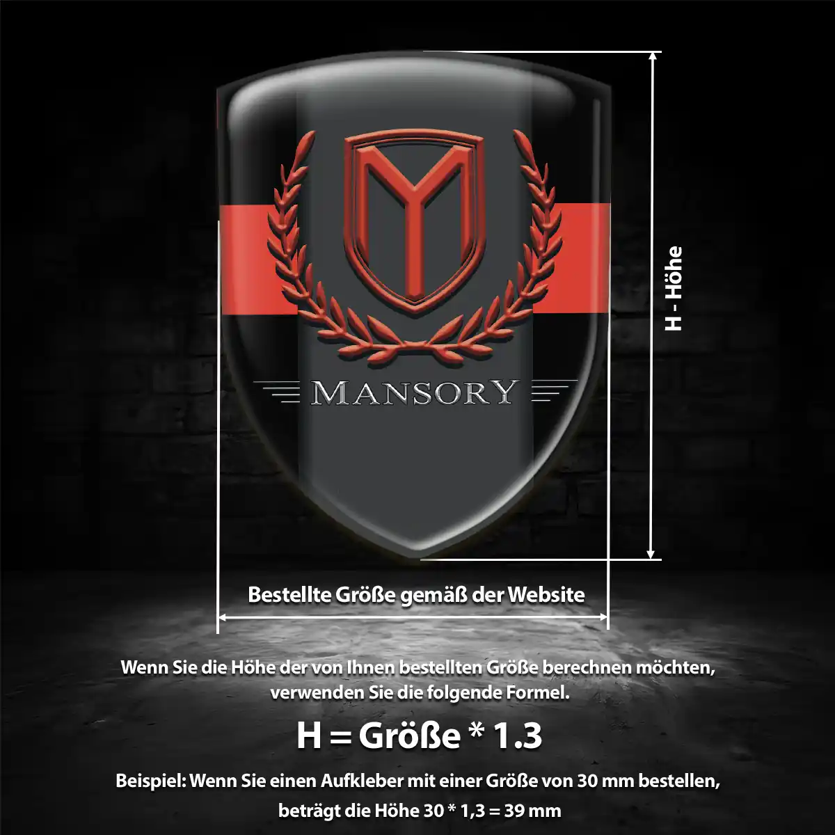 Mansory Aufkleber Silikon Embleme Interieurdesign