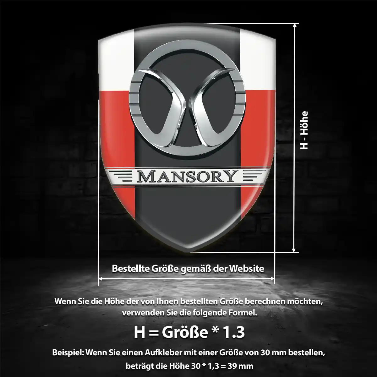 Mansory Aufkleber Silikon Embleme Luxus-Edition
