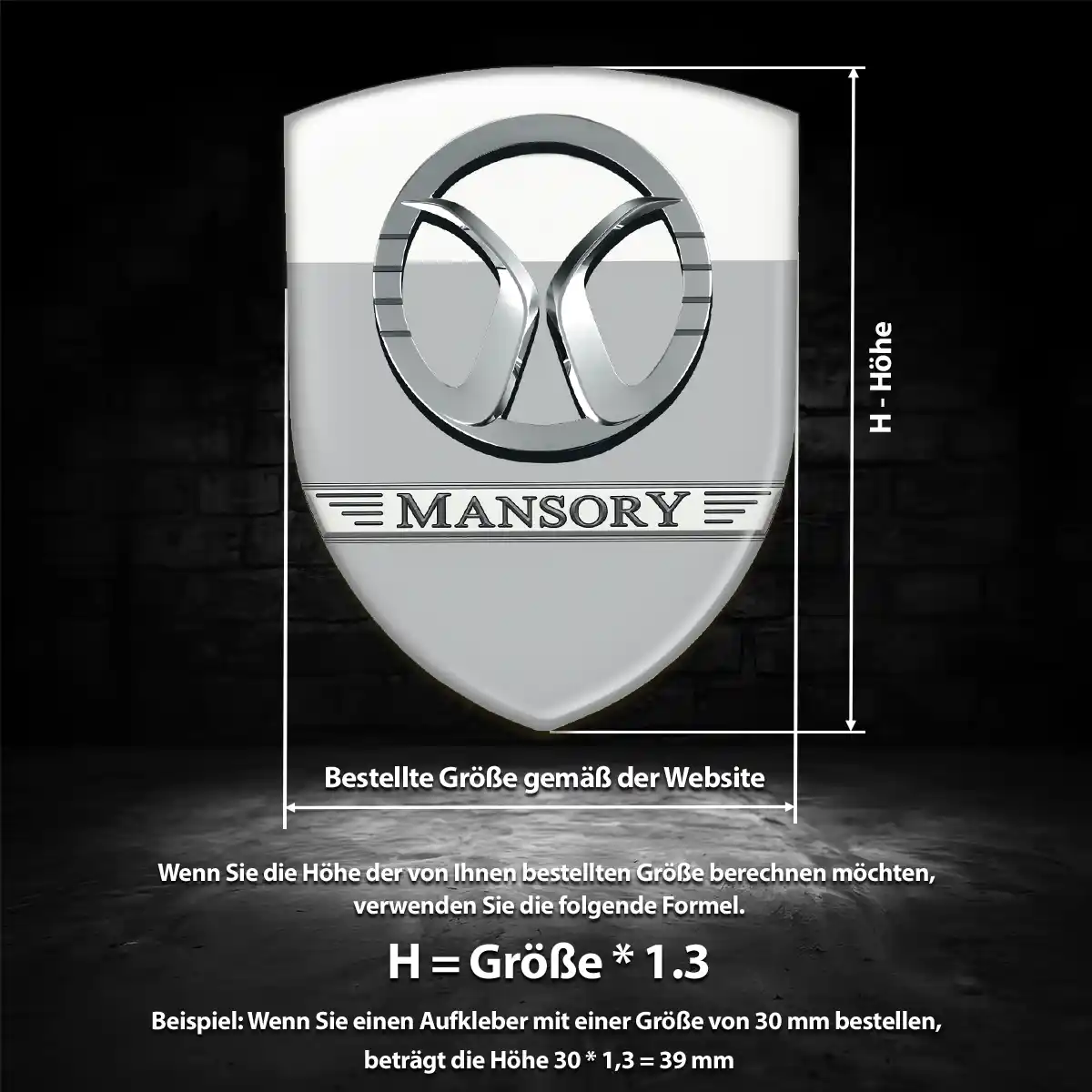 Mansory Aufkleber Silikon Embleme Premiumqualität