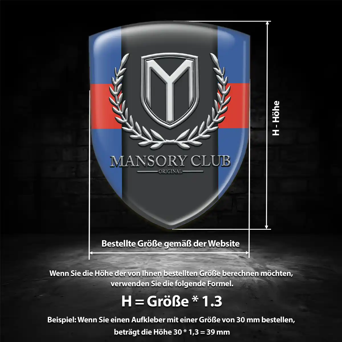 Mansory Aufkleber Silikon Embleme Tuningfahrzeug