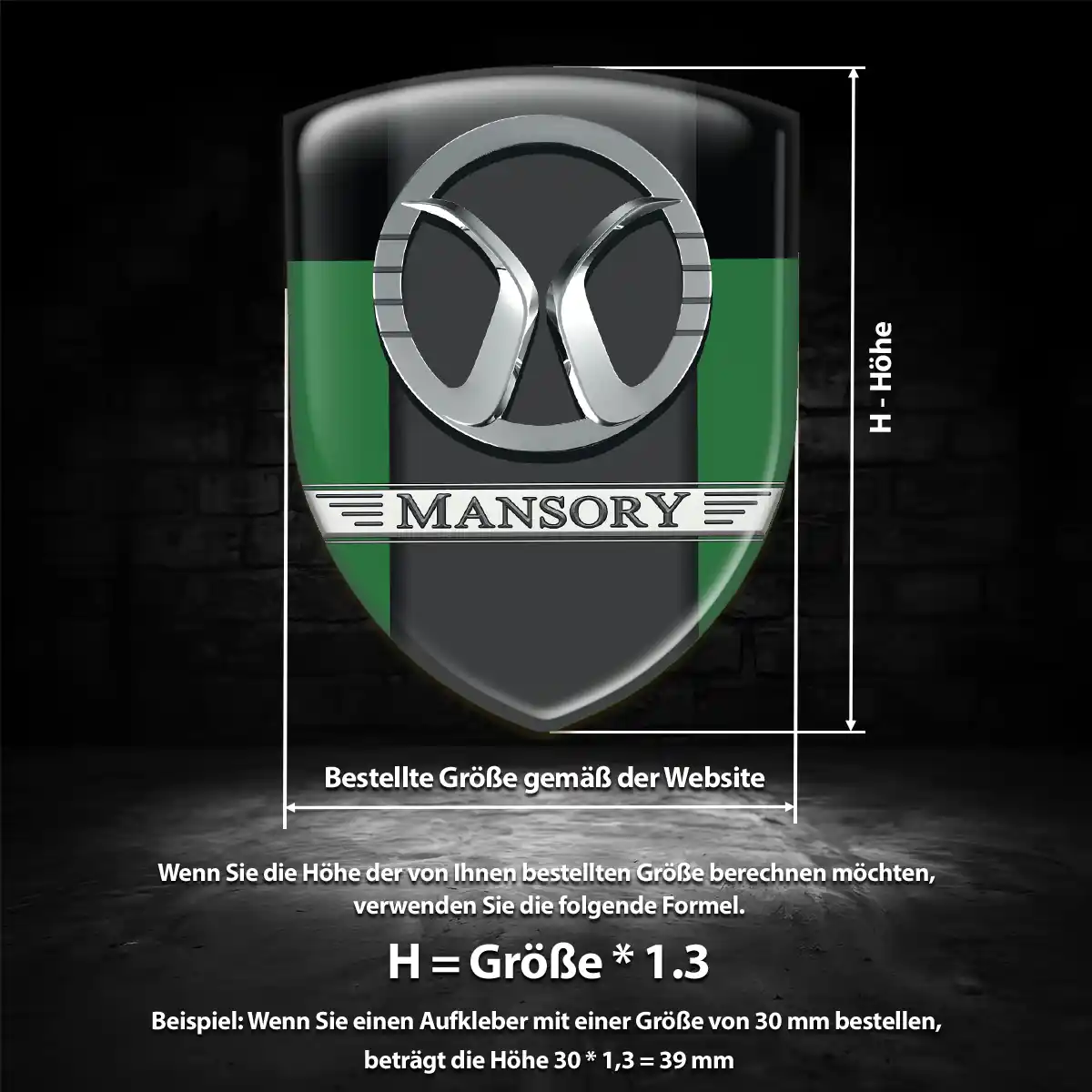 Mansory Aufkleber Wappen Auto Premium-Edition