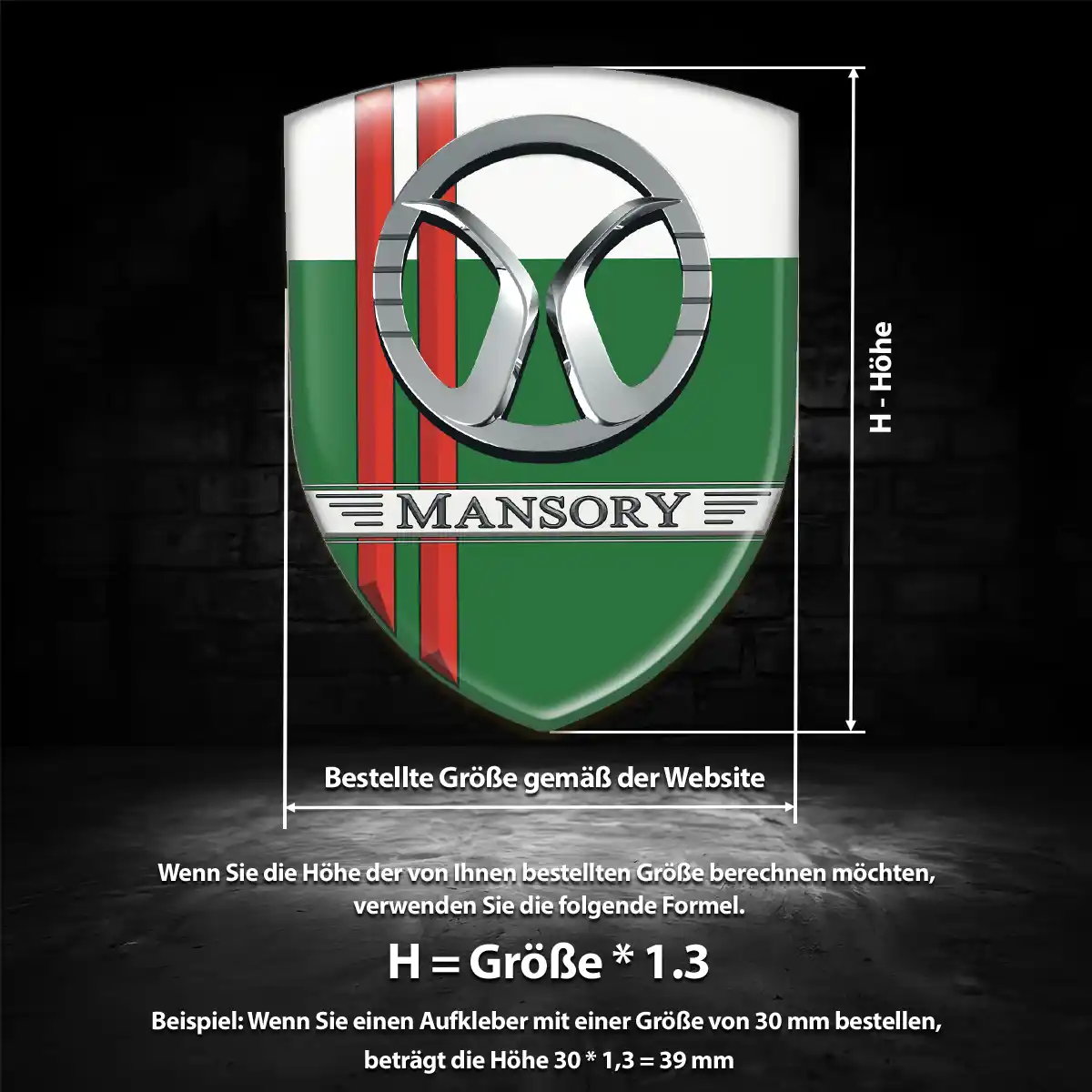 Mansory Aufkleber Wappen Edles Design