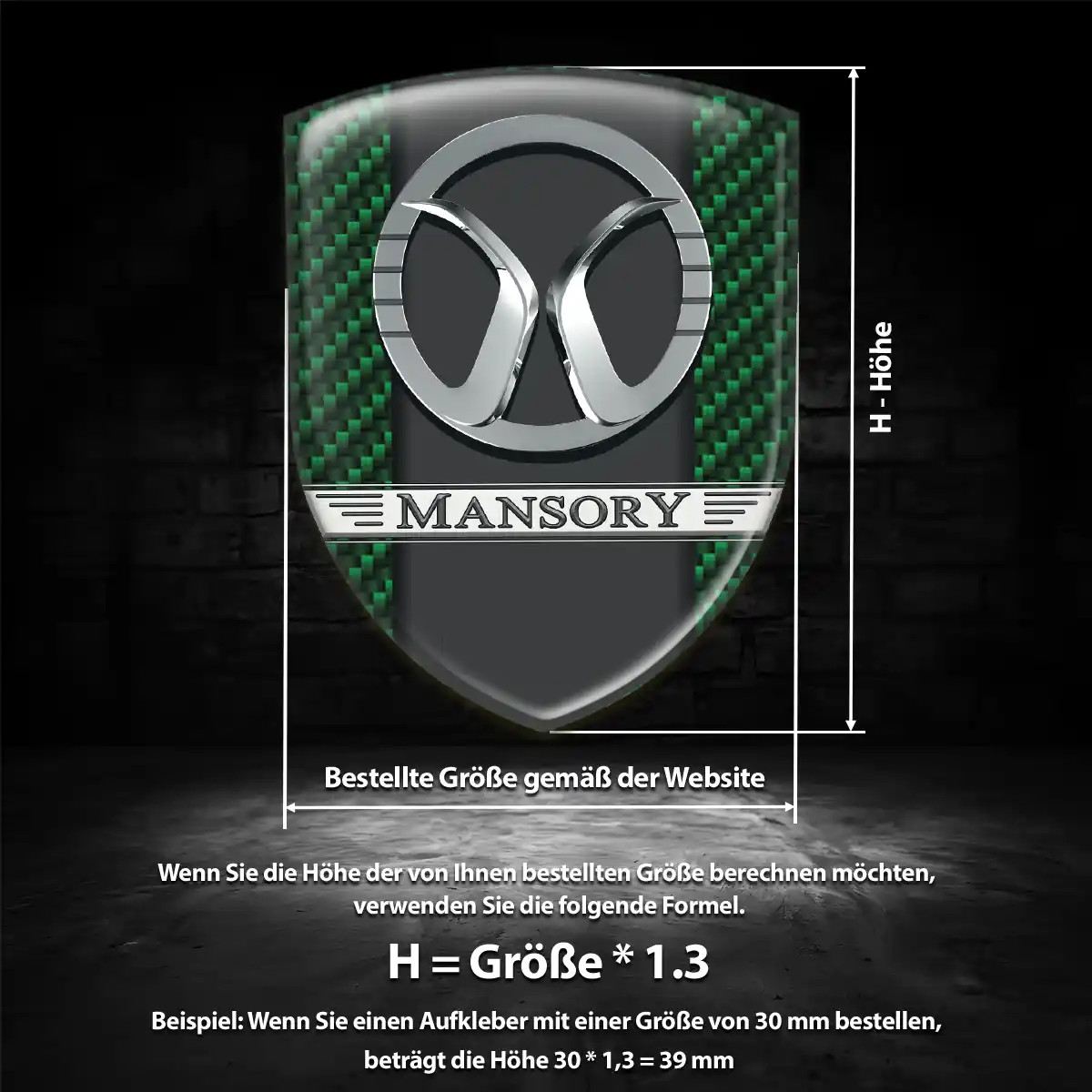 Mansory Aufkleber Wappen Elegantes Design