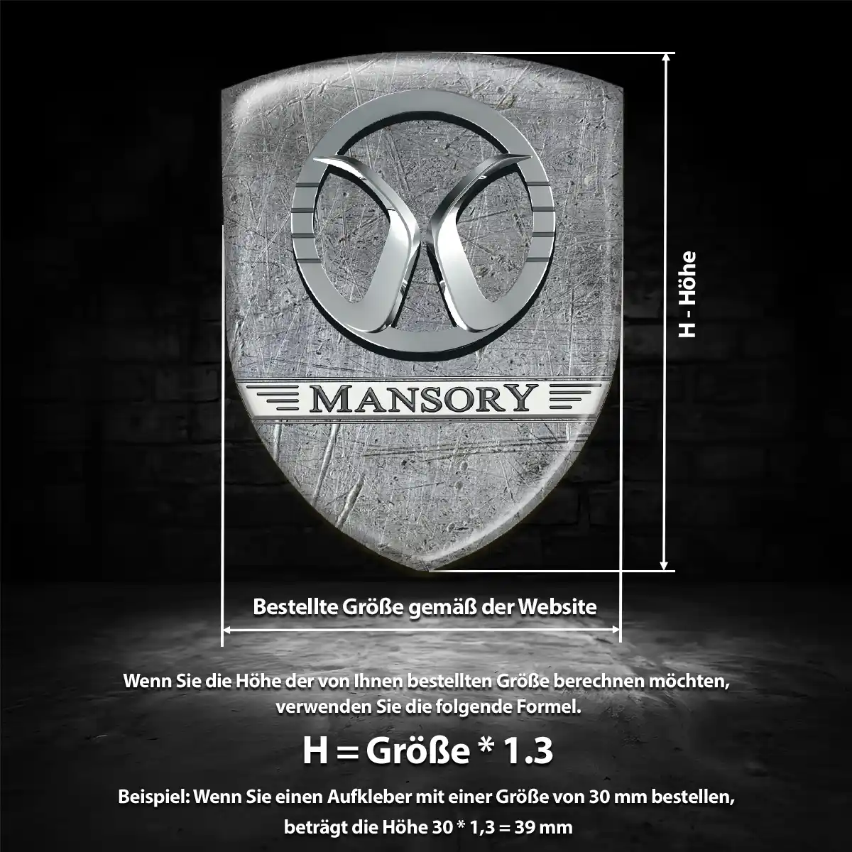 Mansory Aufkleber Wappen Emblem Auto Hochwertiges Harz