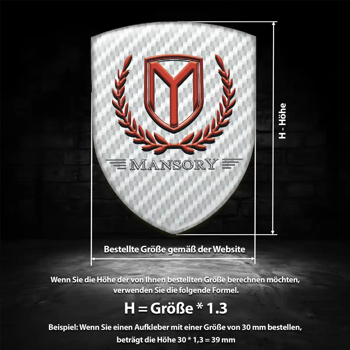 Mansory Aufkleber Wappen Emblem Auto Interieurdesign
