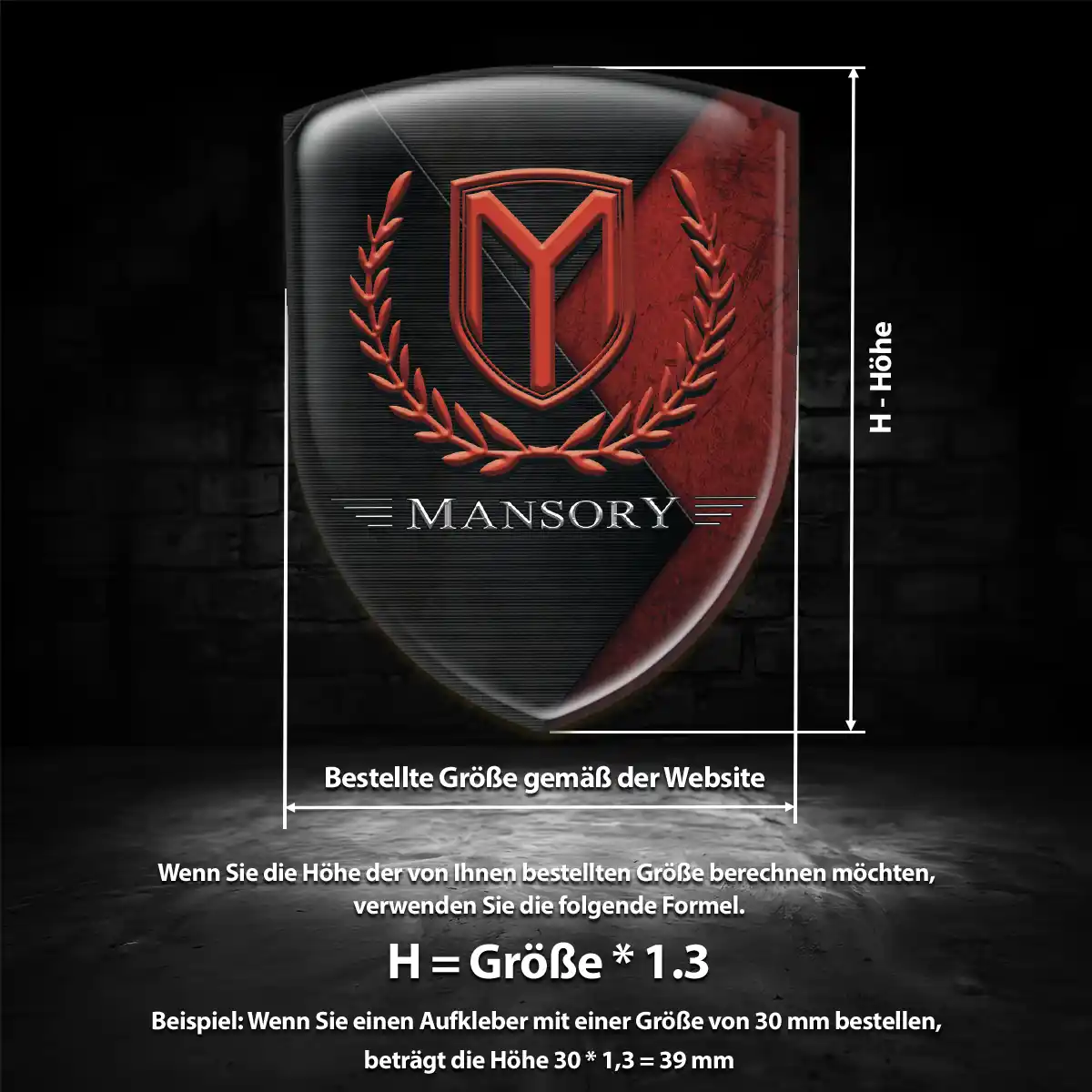 Mansory Aufkleber Wappen Emblem Auto Luxus-Edition