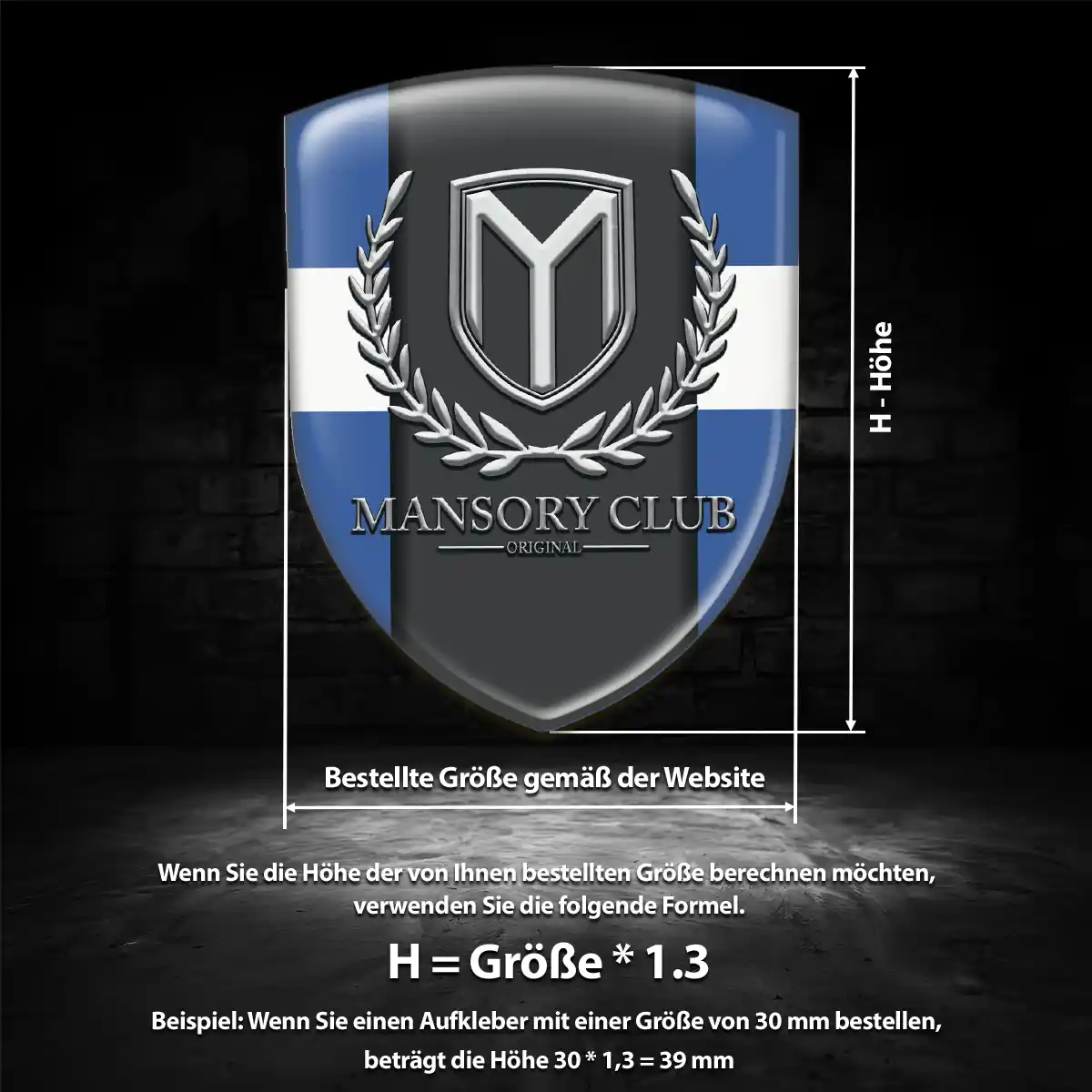 Mansory Aufkleber Wappen Emblem Auto Premium-Edition