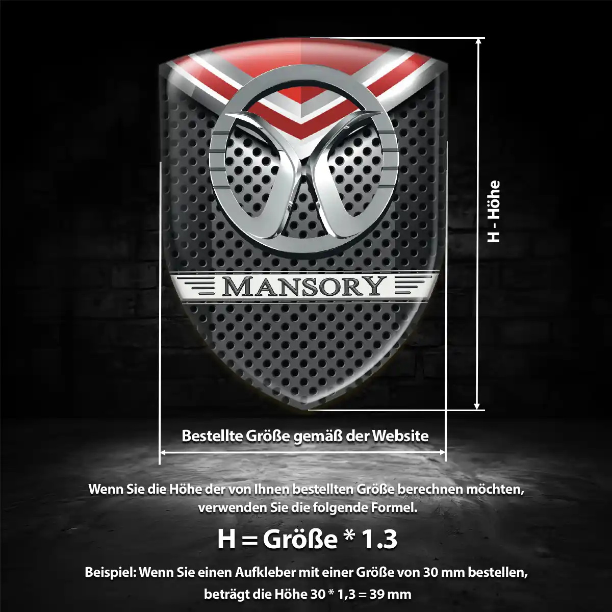 Mansory Aufkleber Wappen Emblem Elegantes Design
