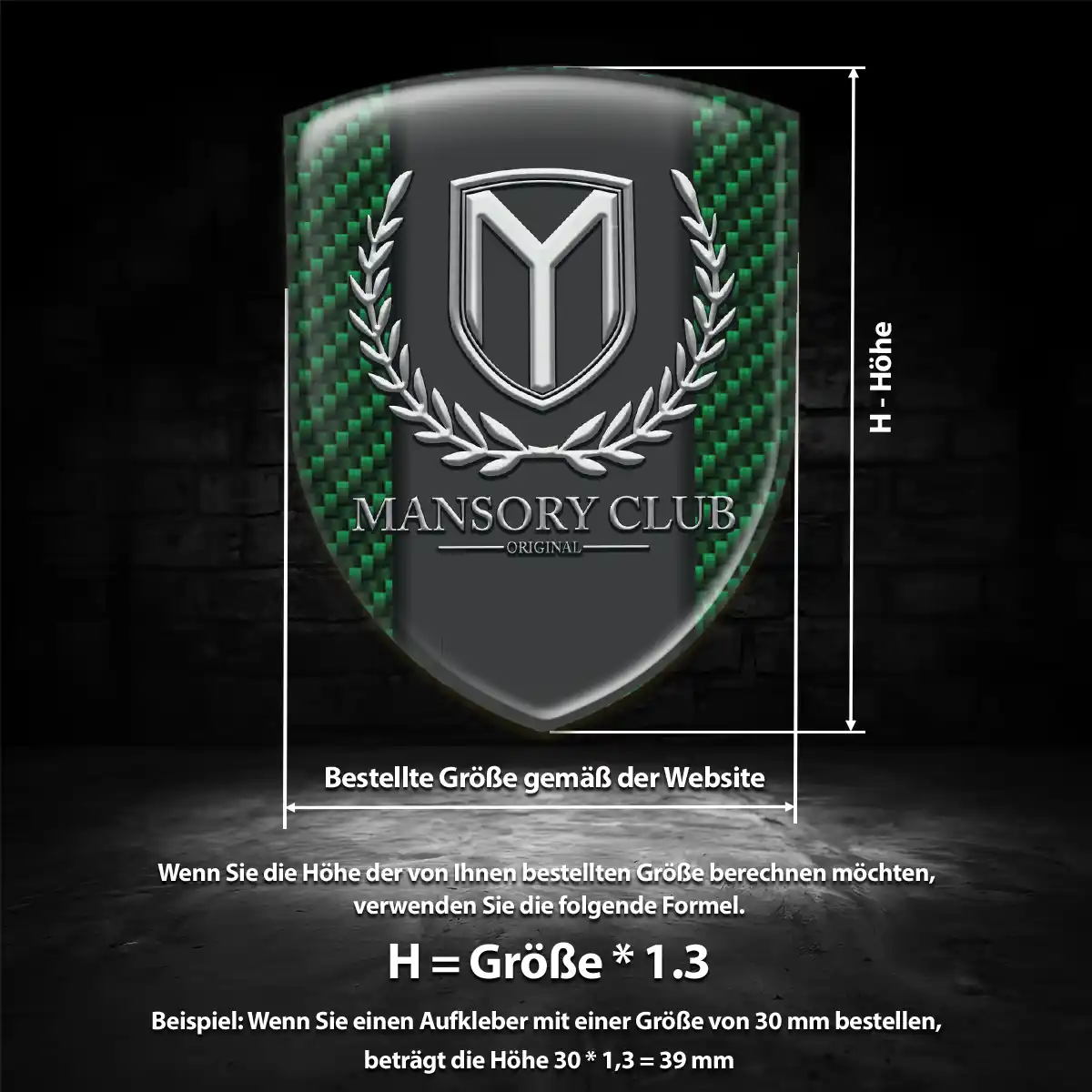Mansory Aufkleber Wappen Emblem Exterieurdesign