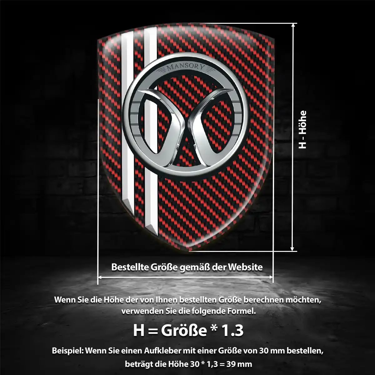 Mansory Aufkleber Wappen Emblem Hohe Qualität