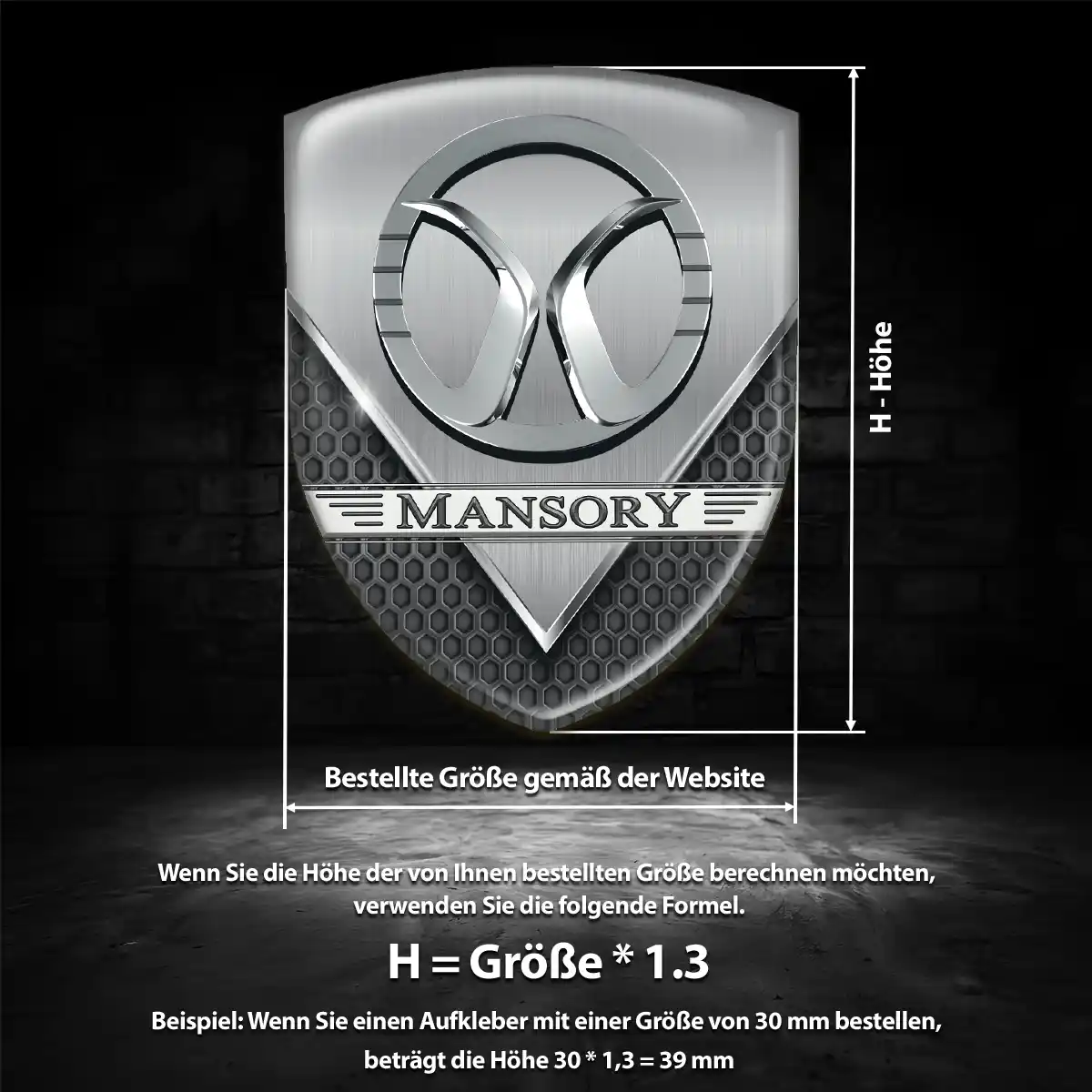 Mansory Aufkleber Wappen Emblem Limitierte Auflage