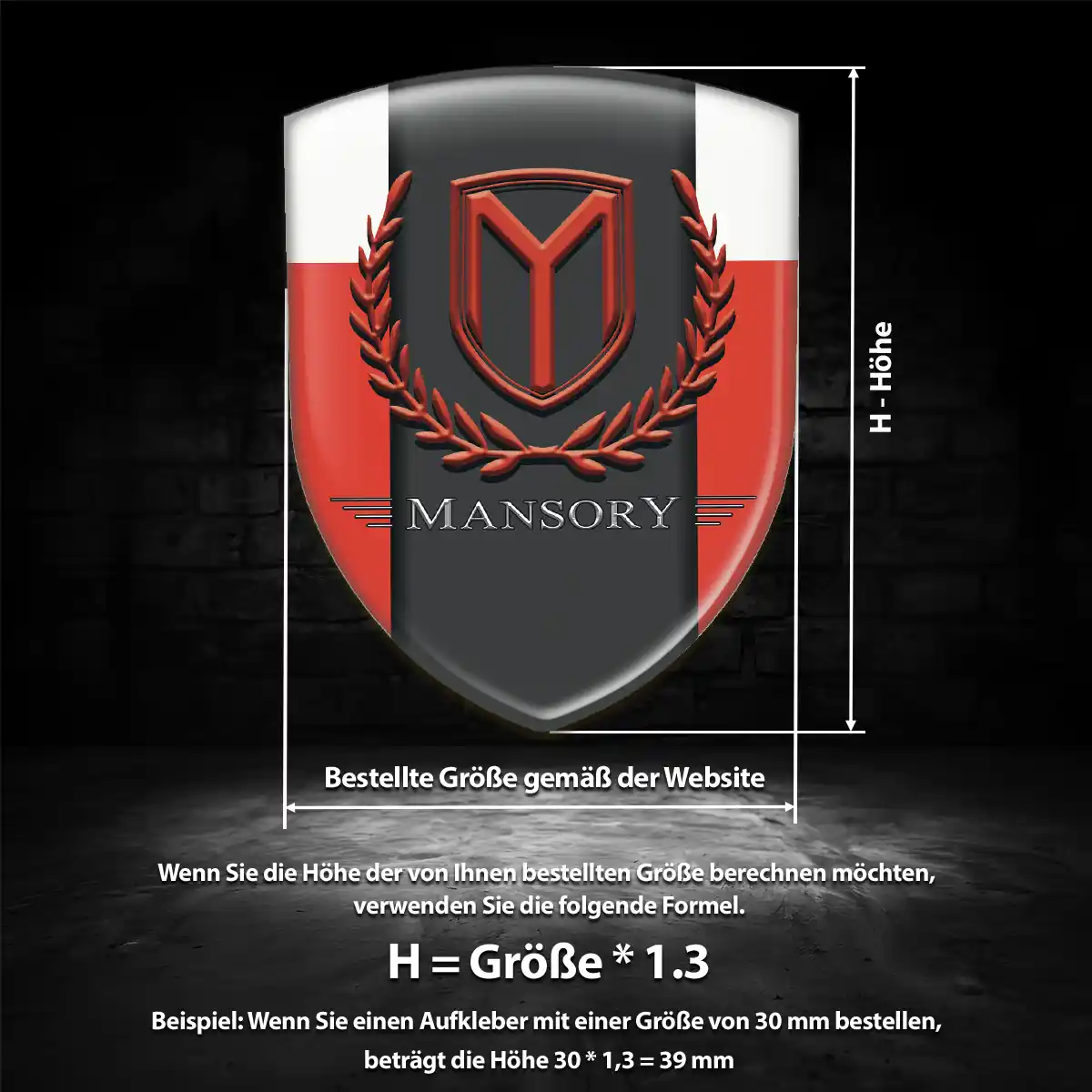 Mansory Aufkleber Wappen Emblem Luxus-Edition